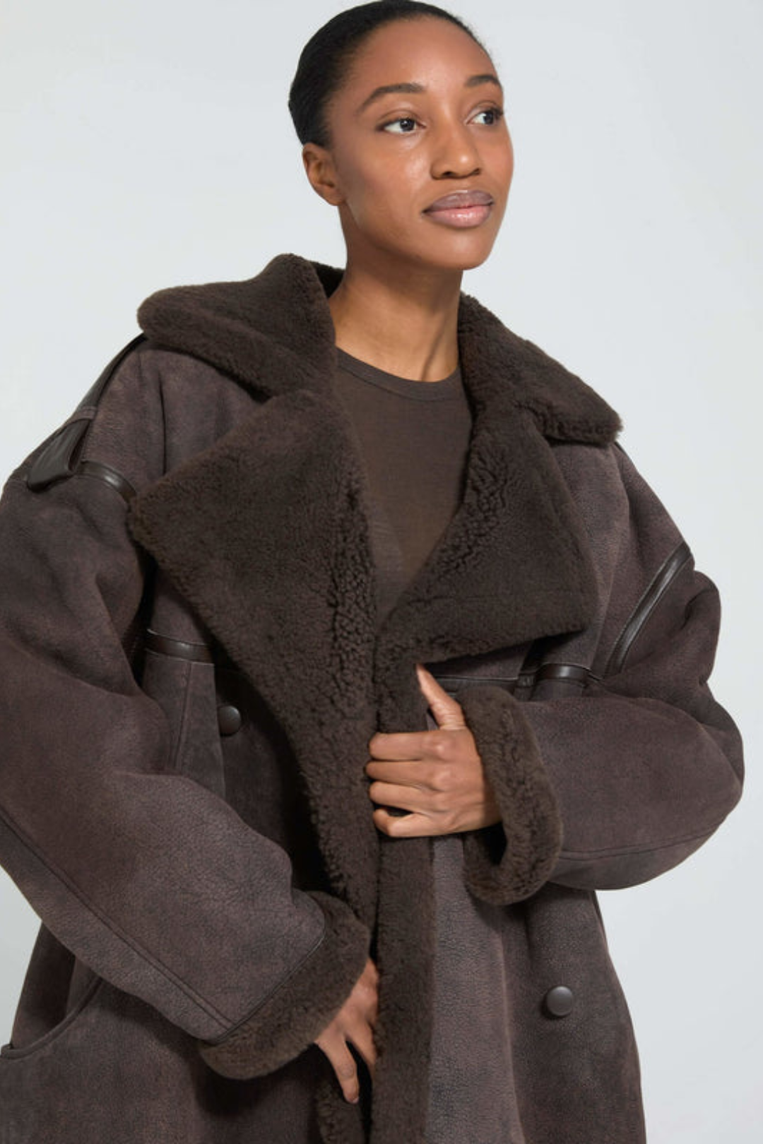 Aurelian Shearling Long Coat